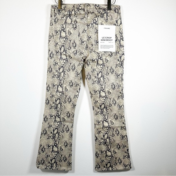NWT Frame Denim Le Crop Mini Boot Denim Jean in The Serpent Snake Print Size 26 - Picture 4 of 11
